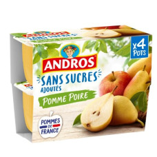 Andros Compote Pomme Sans Sucres Ajoutés 4x100g