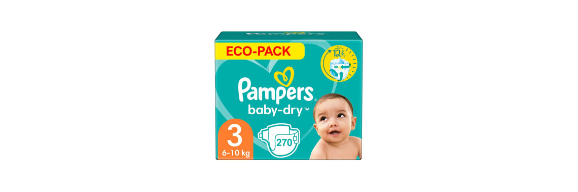 Couches Pampers Baby-Dry Taille 3 6-10kg Pack Économique