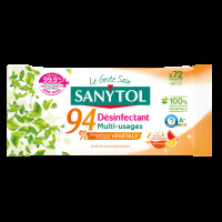 Lingettes Désinfectantes Sanytol Multi-Surfaces 72 Lingettes