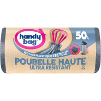 Sac Poubelle Handy Bag Ultra Résistant 50L Rouleau 30 Sacs