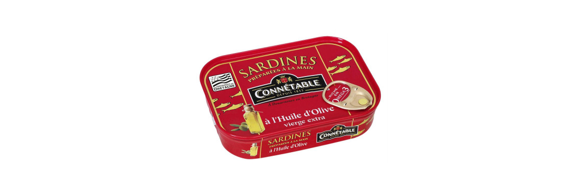 Connétable Sardines à l’Huile d’Olive Vierge Extra 140g